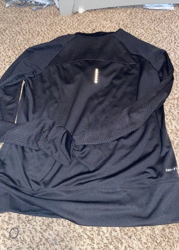 Black Dri-Fit Long Sleeve Running Top - Image 3