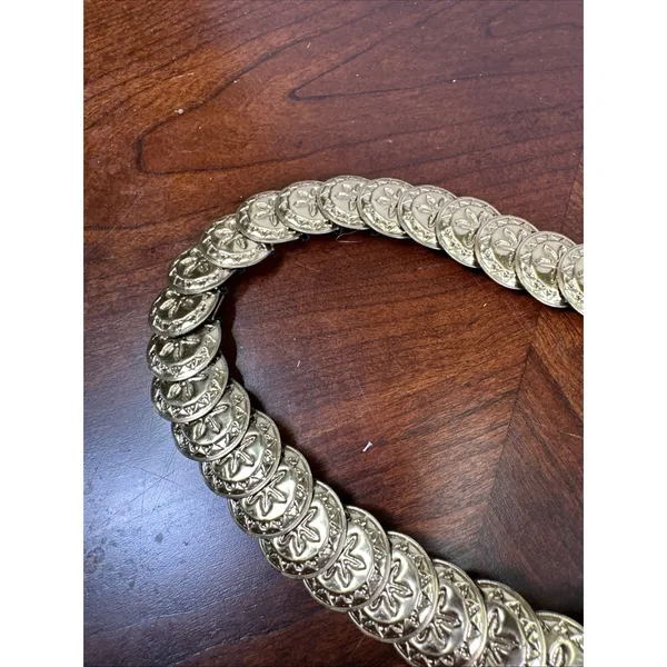 Vintage Gold Tone Concho Stretch Belt Sea Stars Shells Small? Stretches Out!‎ - Image 5