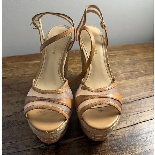 Enzo Angiolini tan platform wedge sandals Women's size 8.5 - Image 2