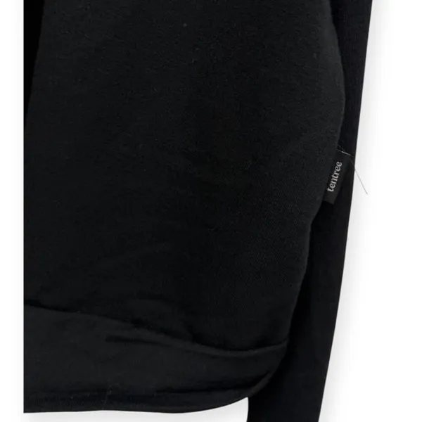 TenTree Black Twisted Front Long Sleeve Crew Neck Cropped Sweatshirt size Large - Image 4