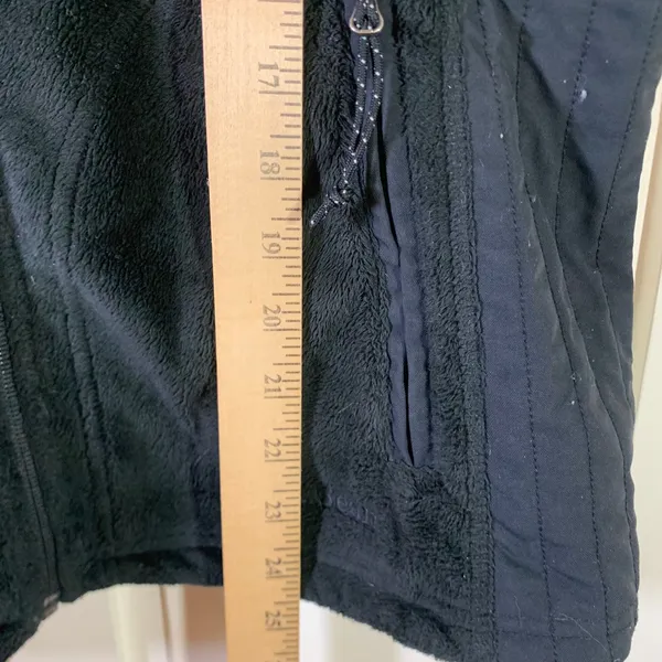 LL Bean Womens Black Fleece‎ Full Zip Vest Mock Neck Nylon Side Panels SM-REG - Image 7