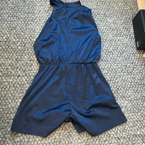 Cherley Satin Navy Blue Romper Size Medium - Image 10