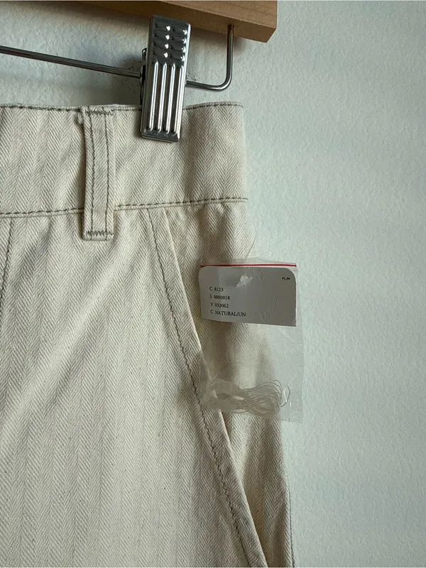 Free People Sunday Skies Wide Leg Sailor Pants NWT Size 2 Natural Cotton - Image 8