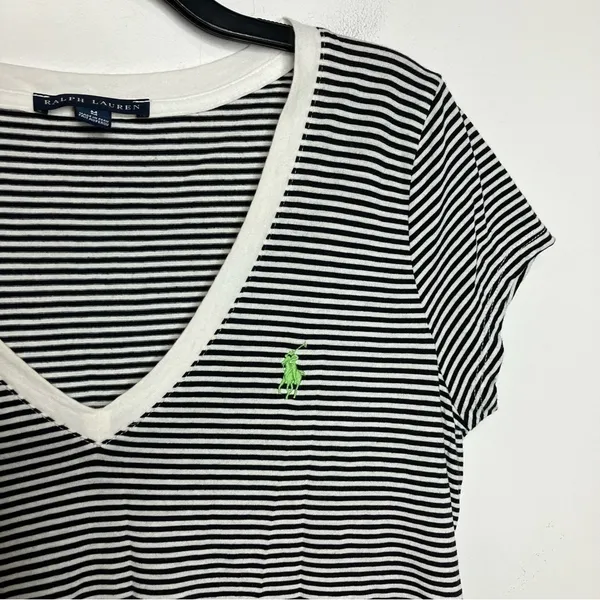 Ralph Lauren striped v-neck tee size medium‎ - Image 2