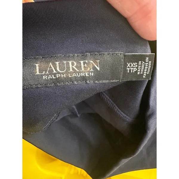 Lauren Ralph Lauren Navy Blue High Rise Seamed Performance Leggings‎ XXS TTP - Image 4