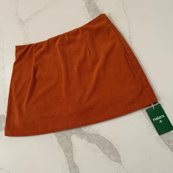 Halara NWT High Waisted 2-in-1 A Line Mini Corduroy Skort Women’s XL Baked Clay - Image 8