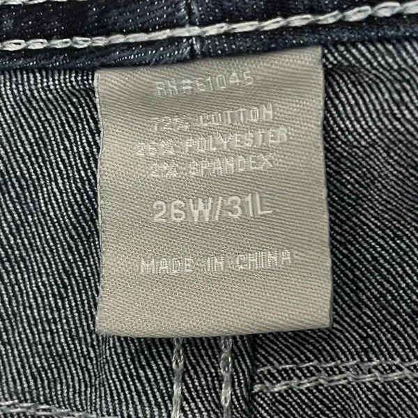 Vanity‎ Curvy Bootcut Jeans Dark Wash Contrast Stitch 26W 31L Blue Denim - Image 9