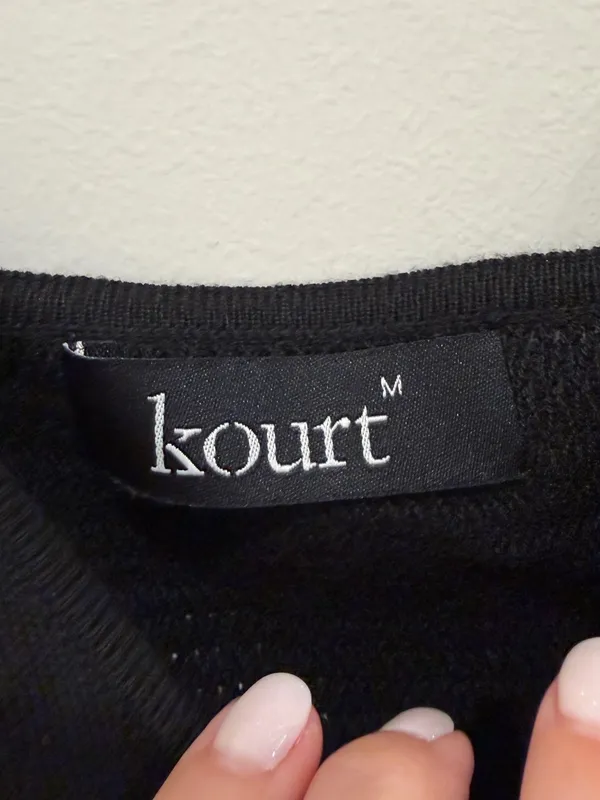 Kourt Black Beige Colorblock Knit‎ Cami Tank Top Size Medium - Image 2
