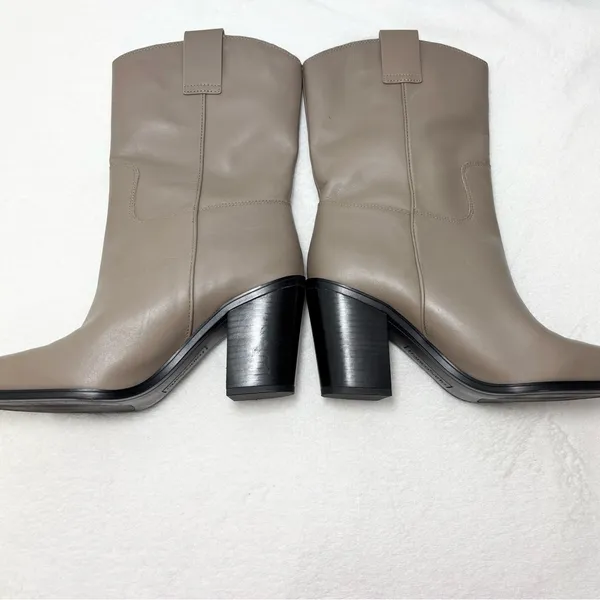 Franco Sarto‎ Taupe Leather Upper Women's Valor Mid Shaft Cowboy Boots Size 9.5 - Image 6