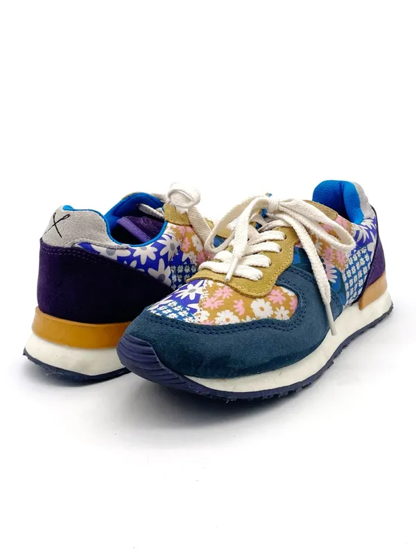 Inkkas Hendrix Jogger Sneakers Women’s Size 7 Patchwork Floral Suede Retro Shoes - Image 14