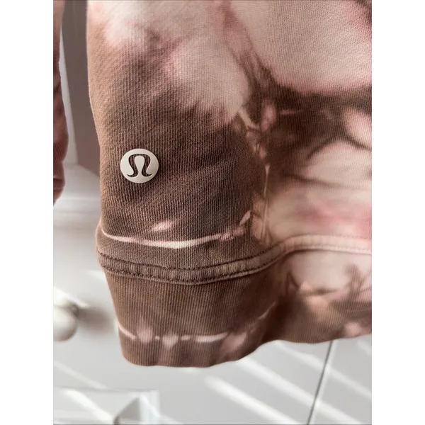 Lululemon All Yours Hoodie Fleece Sweatshirt Tie Dye Earth Dye Clay Size 8 - Image 4