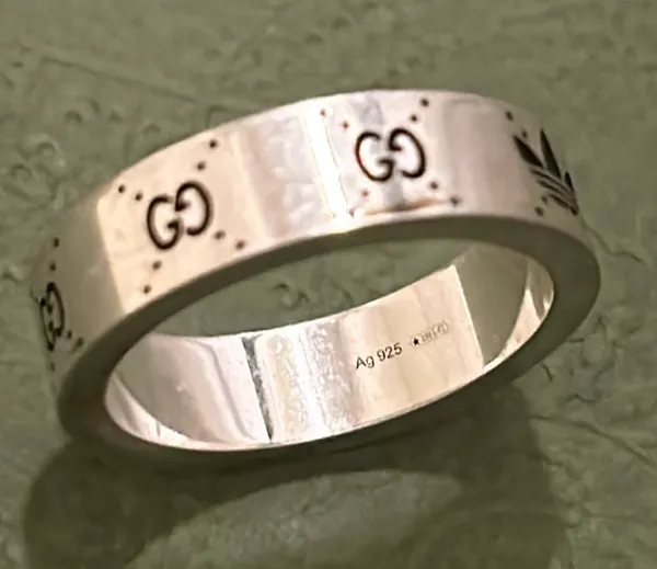 Gucci x Adidas Engraved Interlocking G Ring Ag 925 - Image 3