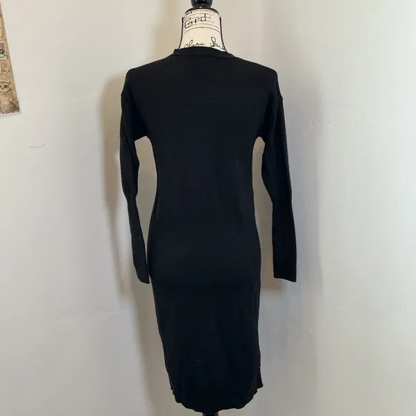 Wilfred Aritzia Merino Wool Button Front Cardigan Midi Dress Black Small 79082 - Image 5