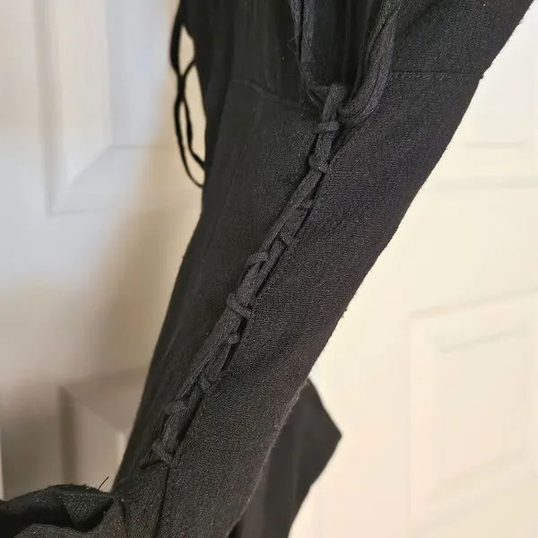Maeve Anthropologie Black Square‎ Neck Button Front Wide Leg Jumpsuit Size 4 - Image 6