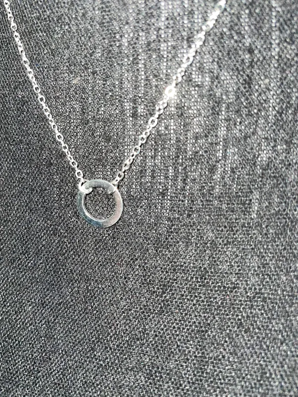 Amazon NWOT Circle Necklace in Silver - Image 2