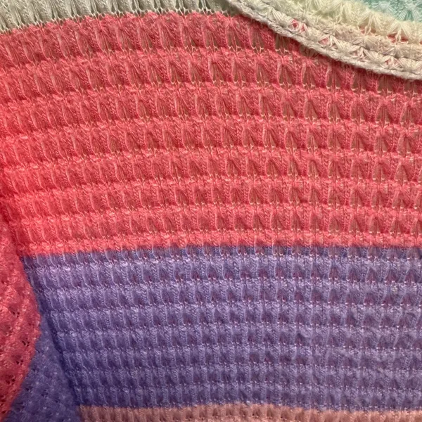BomBom‎ Women's Multicolor Waffle Knit Top - Image 7