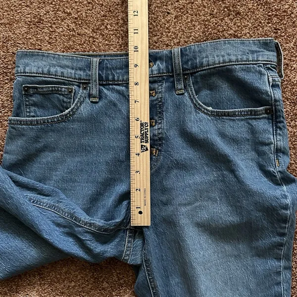 J Crew Jeans Mid Rise Flare Crop Womens 27 Button Fly Blue Retro Denim Preppy - Image 7