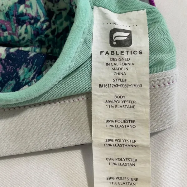 Fabletics · L · Ayni Sports Bra · Animal Impressions Print · Multi/Cucumbe - Image 8