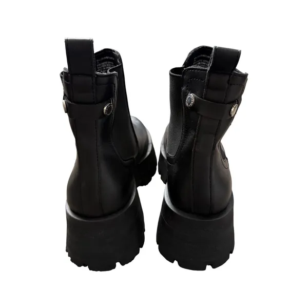 Steve Madden Howler Black Faux Leather Chunky Sole Chelsea Boots Size 7 NEW - Image 8