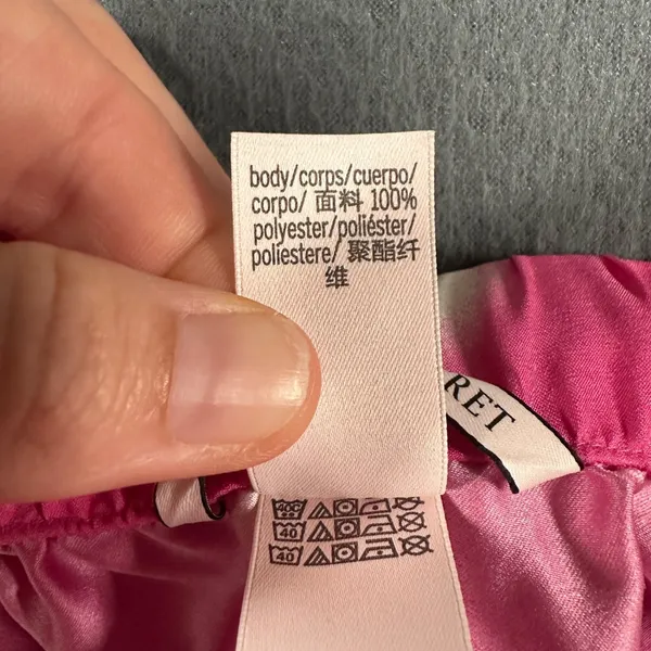 Victorias Secret Satin Pajama Pants Wom‎ XS Pink Rose Stripe Sides Pull On Sleep - Image 5