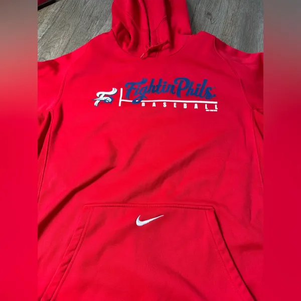 Nike Phillies Sweatshirt Hoodie Fightin Phils 2013 Baseball Red Blue Size M - Image 5