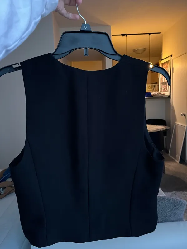 H&M Black Button Up Vest - Image 3