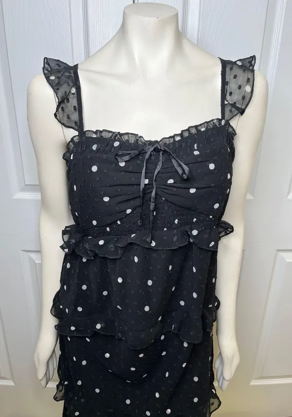 ASOS Design Maternity Black Tiered Midi Dress w/ Ruffle Detail & Ruched Bodice - Image 11