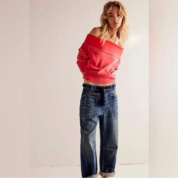 Free People Red Racer Not the Same Tee L - Image 5