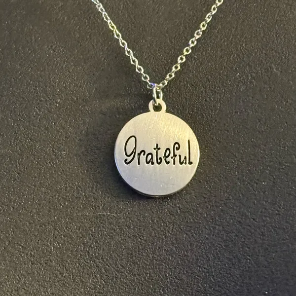 Make a Wish silver tone Grateful pendant necklace - Image 2
