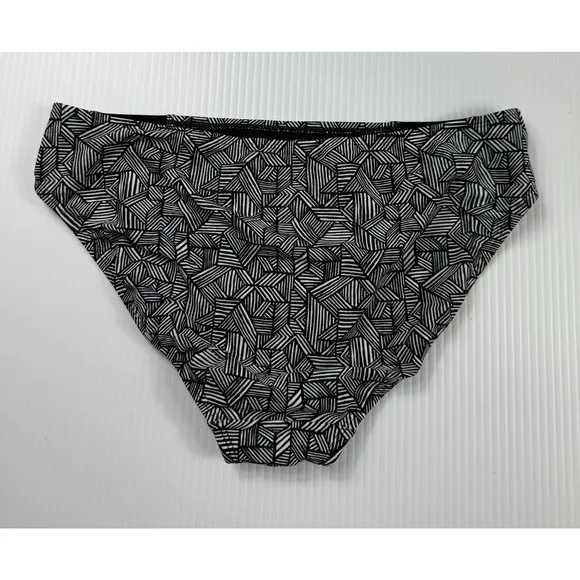 Athleta Bikini Bottom Geometric Print Swim‎ Bottom Black White Size M - Image 5