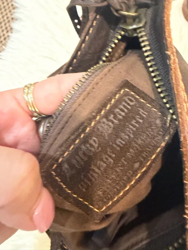 Vintage Lucky Brand Brown Leather Fringe Crossbody Y2K Boho Bag Festival - Image 4
