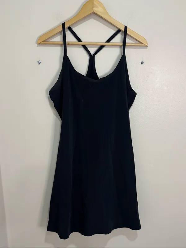 Outdoor Voices Exercise Black Mini Dress Built in‎ Shorts Size L athleisure chic - Image 2