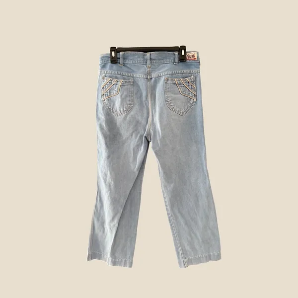 Diamond Double J Womens Vintage 80s Light Straight Leg Western Jeans 30 Short - Image 5