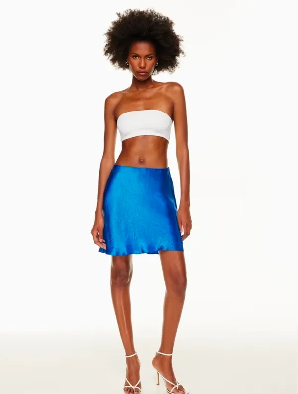 New Babaton Vibrant Blue Satin A-Line Skirt Size 2 - Image 2