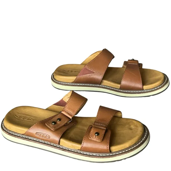 Keen Lana Slide Sandals Womens‎ 7 Tortoise Tan Leather Cushioned Coconut Girl - Image 4