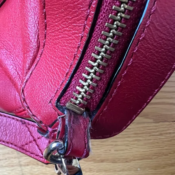 Kate Spade Allen St Raquel Satchel Red Leather Purse with Detachable Strap - Image 10