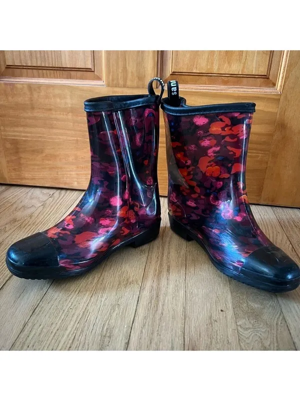 Sanmm Womens Floral Rain Boots - Image 5