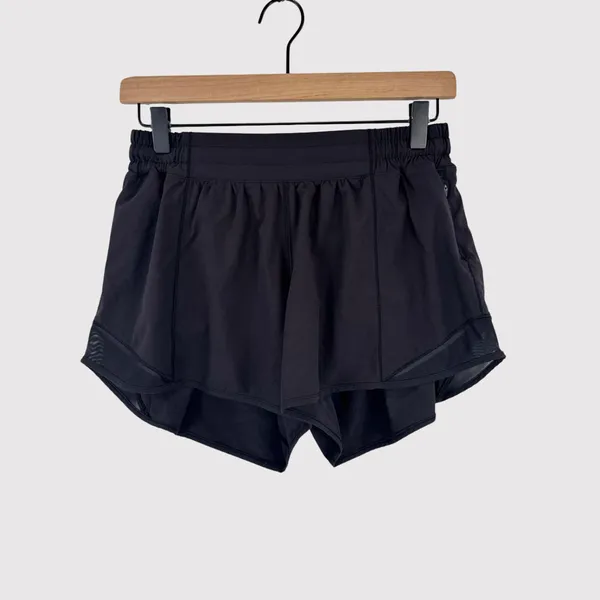 Lululemon Women Shorts Black Hotty Hot Athletic Lined High Rise Stretch Size 8 - Image 3