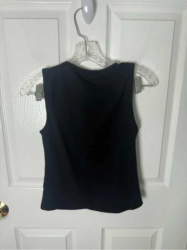 Reformation Tefi Twist Cotton Knit Top In Black S - Image 3