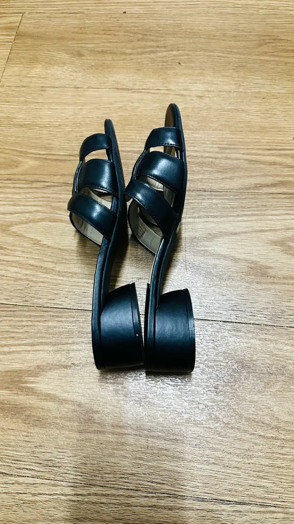 Alex Marie Eriser Black Leather Slide Sandals Block Heel Size 9M Made in Brazil - Image 8
