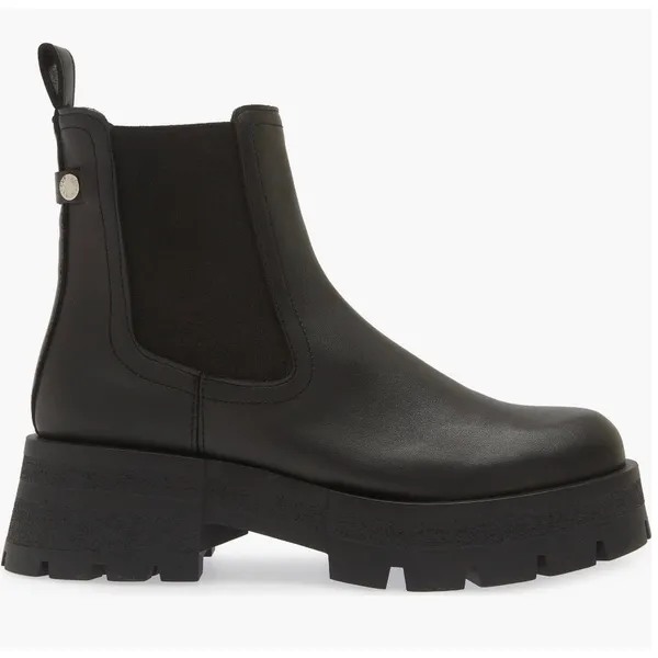 Steve Madden Howler Black Faux Leather Chunky Sole Chelsea Boots Size 6 NEW - Image 2