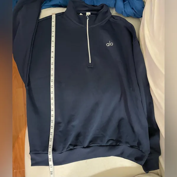 ALO Yoga NWT Accolade 1/4 Zip Pullover Navy Blue Size M oversized - Image 11