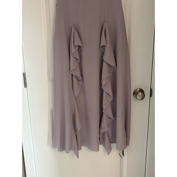 Halara Womens High Waisted Ruffle Front Midi Skirt Lavender Grey Size Small NWT - Image 3
