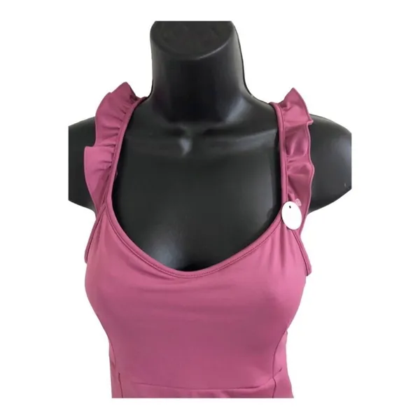 Sincerely Jules pink ruffle strap built-in bodysuit‎ active tennis dress size M - Image 3
