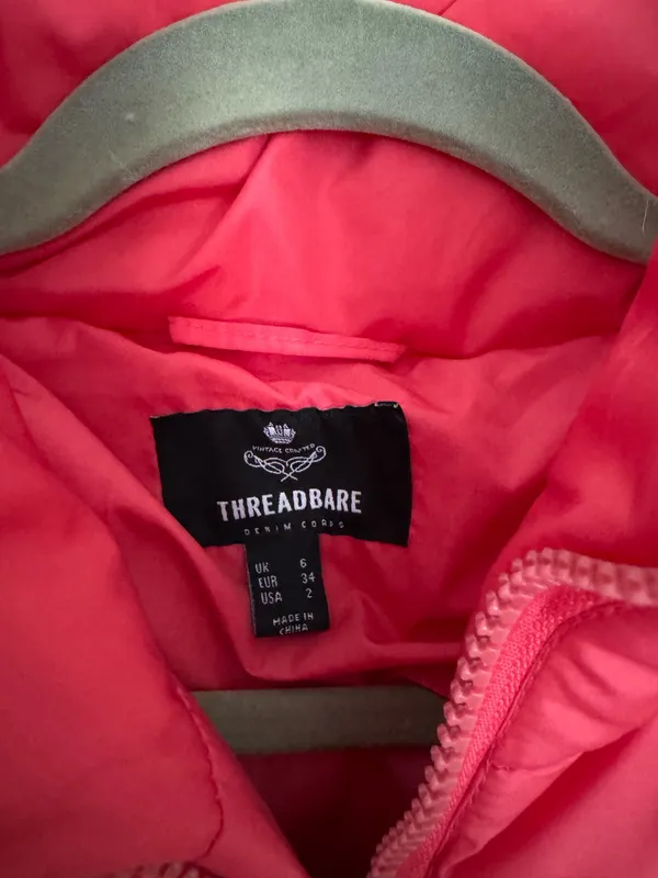 Threadbare Pink Puffer Winter Coat Jacket 2 - Image 2