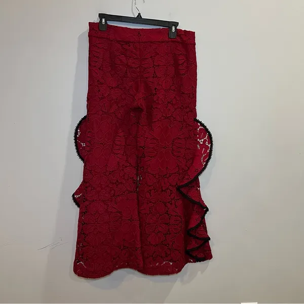 Alexis Red Lace‎ Wide Leg Pants size Medium - Image 2