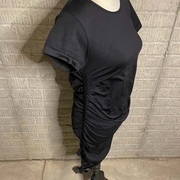 Blanqi‎ Maternity Everyday Black Short Sleeve Ruched MIDI Dress Size M/L - Image 2