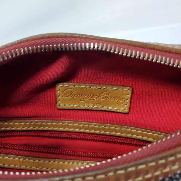 Dooney & Bourke Black Tan Pebbled Leather Patterson Paige Shoulder Hobo‎ Bag - Image 11