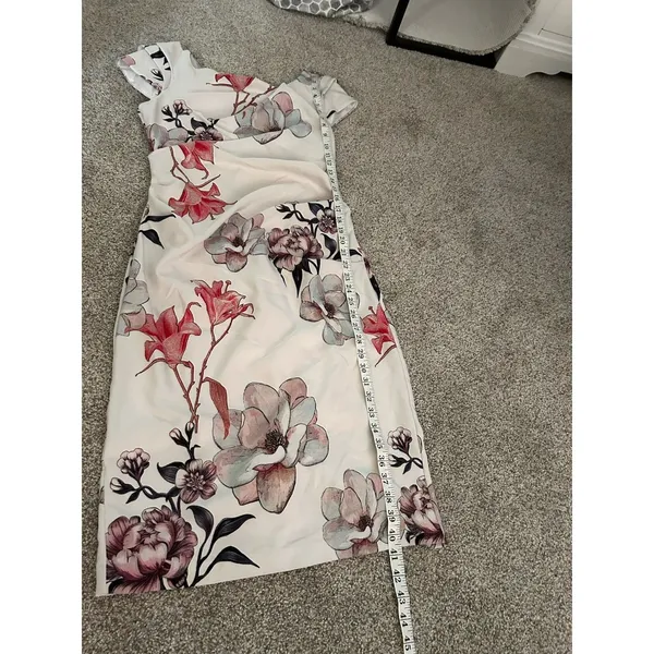 White House‎ Black Market White Lily Floral Print Cap Sleeve Dress Women’s Sz 6 - Image 8