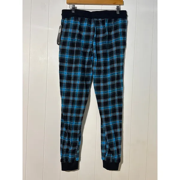 NFL Carolina Panthers Plaid Sleep Pants Women’s M Team Apparel Blue Black - Image 3